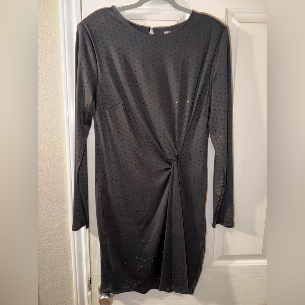 H&M Black Long Sleeve Dress with Twist Detail